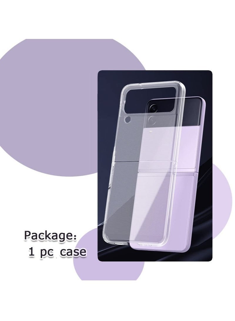 إلترازون Slim Case Compatible with Samsung Galaxy Z Flip 4, Premium Thin Transparent Hard PC with Non-Slip Grip Protective Phone Cover for Z Flip4 5G (2022) - Clear - Image 5