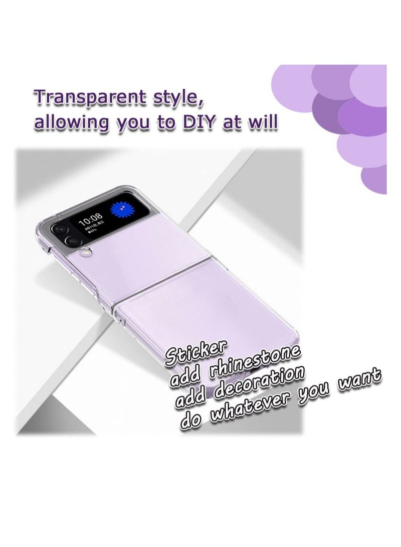 إلترازون Slim Case Compatible with Samsung Galaxy Z Flip 4, Premium Thin Transparent Hard PC with Non-Slip Grip Protective Phone Cover for Z Flip4 5G (2022) - Clear - Image 4
