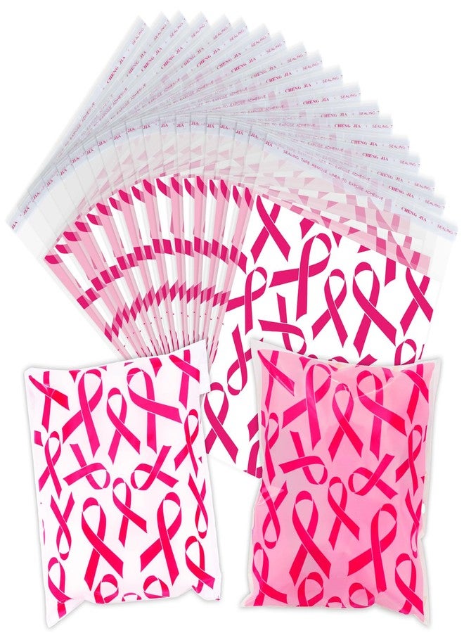 Whaline 320 Pcs Breast Cancer Support Self Adhesive Cellophane Bags Pink Ribbon Plastic Flat Candy Goodie Bag Cello Gift Bags for Women Breast Cancer Awareness Supplies - Image 1