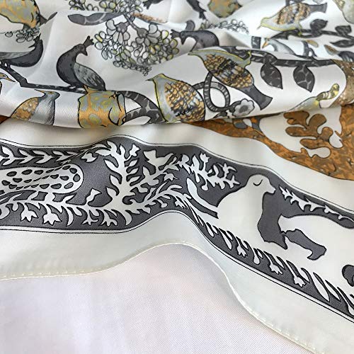FONYVE Silk Feeling Scarf Medium Square Satin Head Wrap for Women 27.5 inches - Image 3