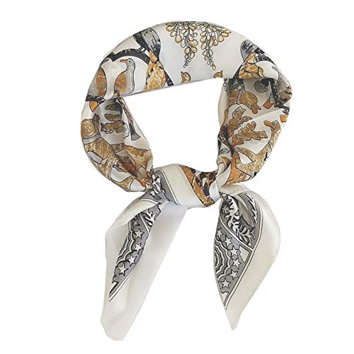FONYVE Silk Feeling Scarf Medium Square Satin Head Wrap for Women 27.5 inches - Image 1