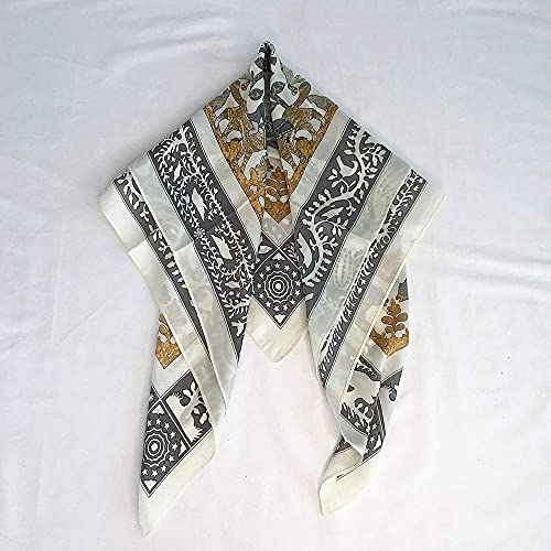 FONYVE Silk Feeling Scarf Medium Square Satin Head Wrap for Women 27.5 inches - Image 5