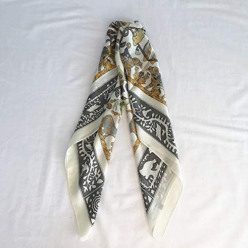 FONYVE Silk Feeling Scarf Medium Square Satin Head Wrap for Women 27.5 inches - Image 4