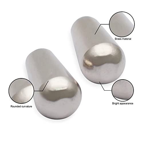 MAXCHEER 2PCS USA Threaded SAE 8-32 Brass LP Guitar 3 Way Toggle Switch Tip Pickup Switch Knob Fits Gibson Les Paul/Switchcraft Switch (Chrome) - Image 2