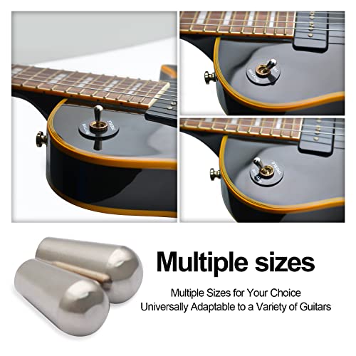 MAXCHEER 2PCS USA Threaded SAE 8-32 Brass LP Guitar 3 Way Toggle Switch Tip Pickup Switch Knob Fits Gibson Les Paul/Switchcraft Switch (Chrome) - Image 4