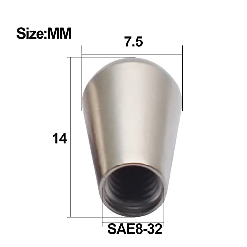 MAXCHEER 2PCS USA Threaded SAE 8-32 Brass LP Guitar 3 Way Toggle Switch Tip Pickup Switch Knob Fits Gibson Les Paul/Switchcraft Switch (Chrome) - Image 3