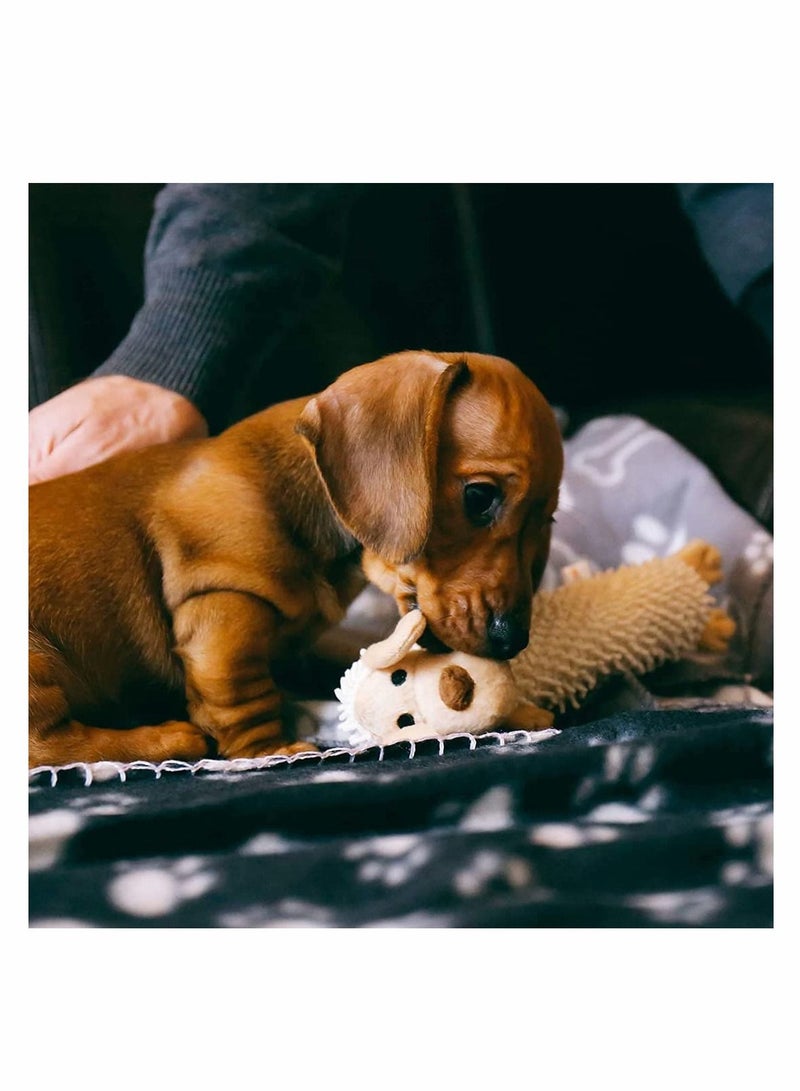 Paw Print Pet Blanket, Soft Fleece Dog Cat Cushion, Puppy Kitten Sleep Pad, Washable Warm Soft Fluffy Fleece Blankets, 60x70cm, Black - Image 3