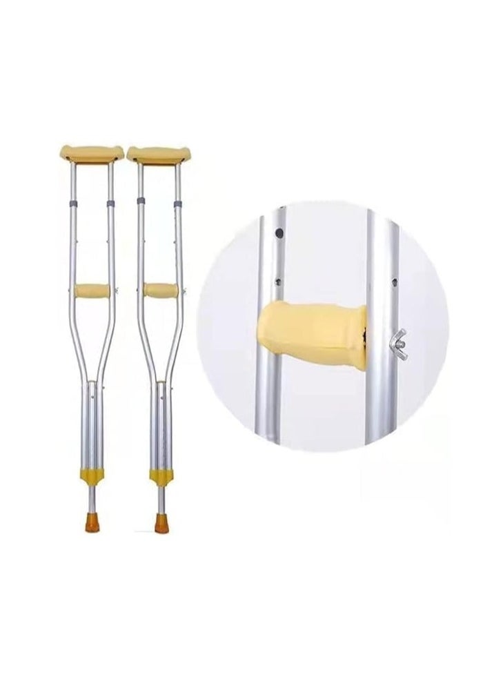 Adjustable Height Underarm Crutches, Aluminium, Double