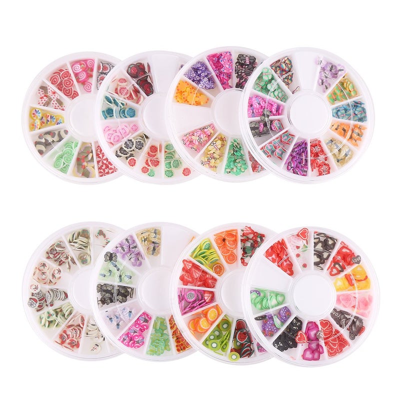DECORA 8 Cases of Fruit Cake Flower Animal Slices Perfect for Sticking to Slime, DIY Crafts, Nail Art and Decoration - Image 1