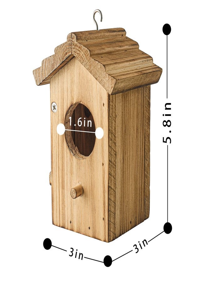 NATUREYLWL Hummingbird House for Outside Hanging, Mini Wood Birdhouse specifically for Hummingbird, Small Bird Nesting Box with Perch, Weather-resistant outdoor birdhouse, Dimensions:3.3*4.1*5.9 inch - Image 4