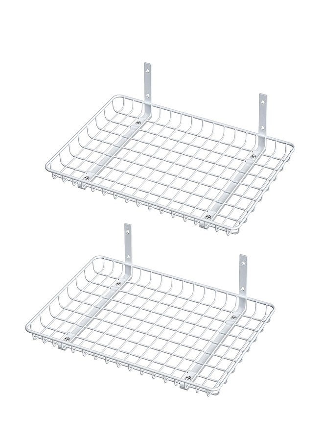Ultrawall Wall Mounted Storage Shelf, Garage Shelves 24x12 Inch, Metal Shelf Rack, Heavy-Duty Wall Organizer for Closet, Kitchen, Laundry Room 2 Pack, White - Image 1