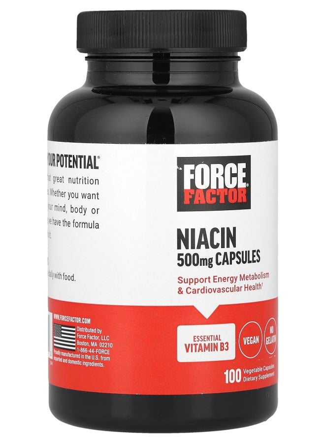 Force Factor Niacin 500 mg 100 Vegetable Capsules - Image 2