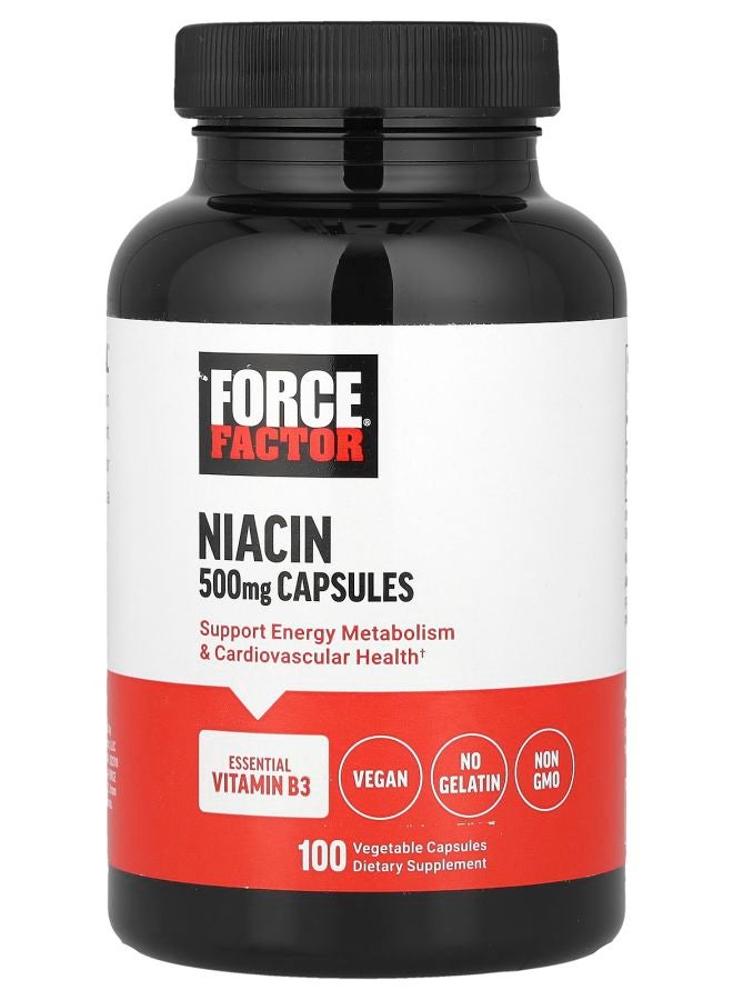 Force Factor Niacin 500 mg 100 Vegetable Capsules - Image 1