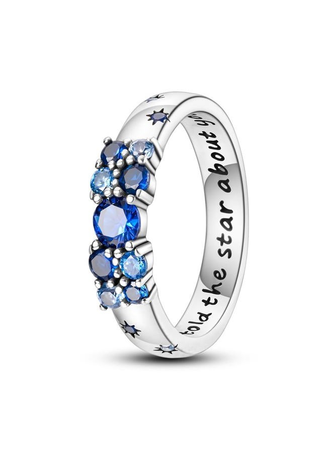 Hapour 925 Sterling Silver Ring for Women Teen Girls Stackable Eternity Cute Band Rings with CZ Stones Size 6-9 (9) - Image 1