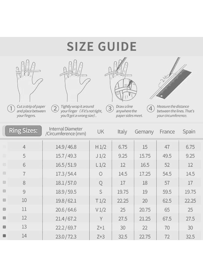 Hapour 925 Sterling Silver Ring for Women Teen Girls Stackable Eternity Cute Band Rings with CZ Stones Size 6-9 (9) - Image 2