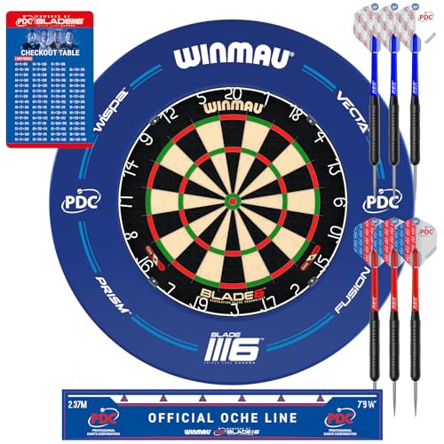 Winmau PDC Blade 6 Dartboard Surround Set - Professional Darts Accessories - Includes Blade 6 Dart Board, Surround, 2 Sets of Precision Darts & More - Image 2