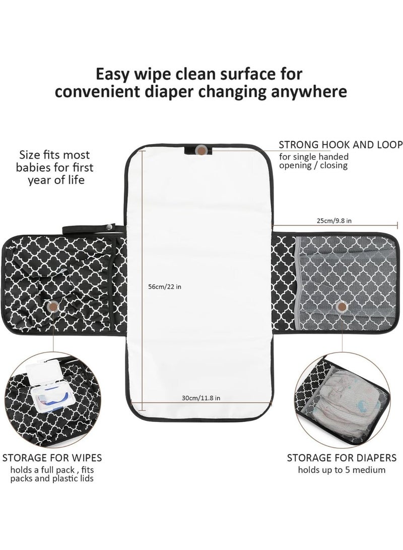 Sybil's Portable Nappy Changing Mat,Foldable Travel Changing Mats with Storage Pockets - Image 3