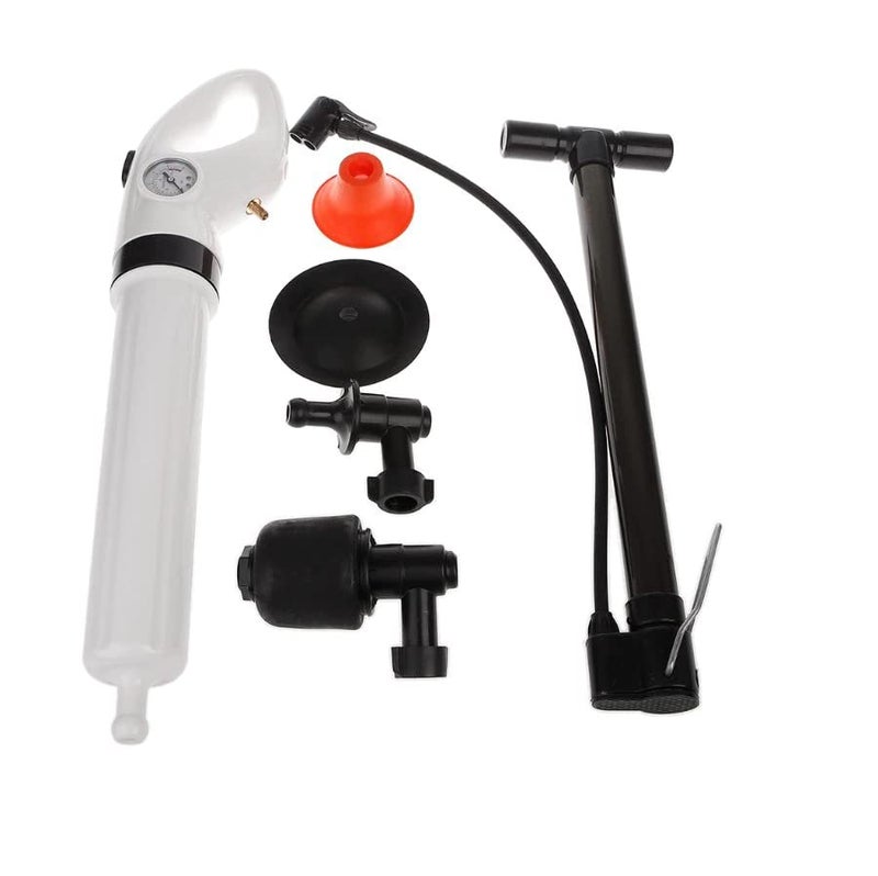 FEELING MALL Air Drain Blaster Cleaner Pipe Dredging Device Pneumatic Toilet Plunger to Clear Sewer Machine for Sewer Blockage Pressure Applied to Floor Drain Kitchen Basin Bathroom Clogged Pipe - Image 1