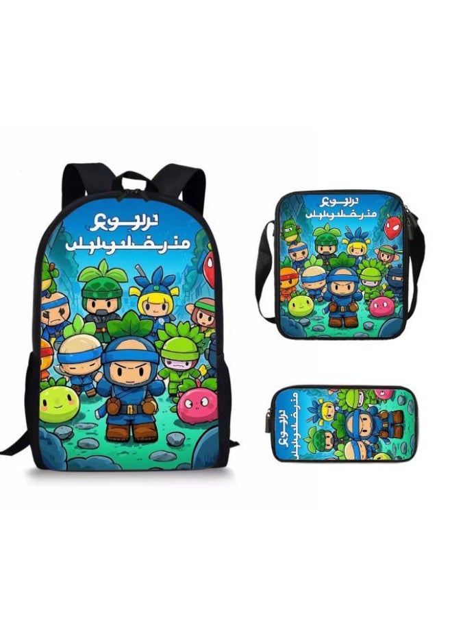 Cartoon style universal three-piece schoolbag - 454  - Image 1