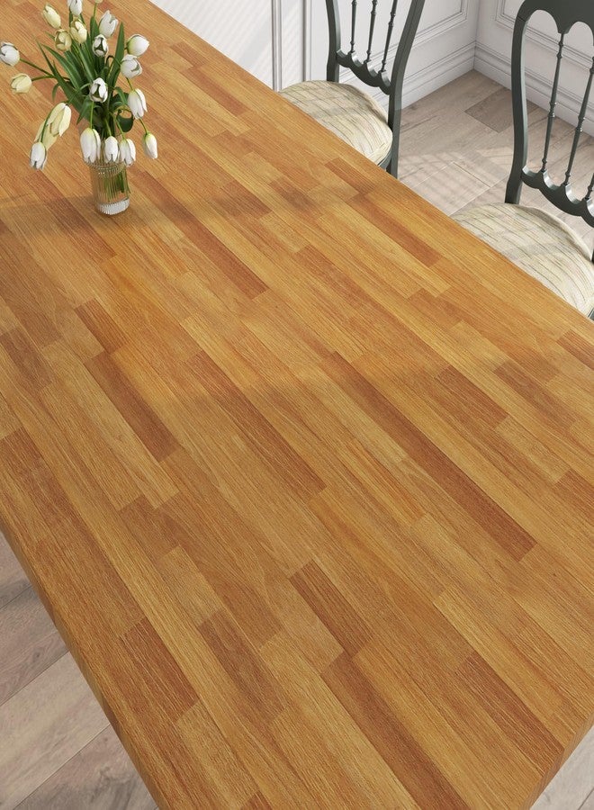 LACHEERY Light Brown Butcher Block Contact Paper for Countertops - Waterproof 24"x160" Self Adhesive Kitchen Countertop Wallpaper - Peel and Stick Wood for Desk, Counter, Walls - Image 1