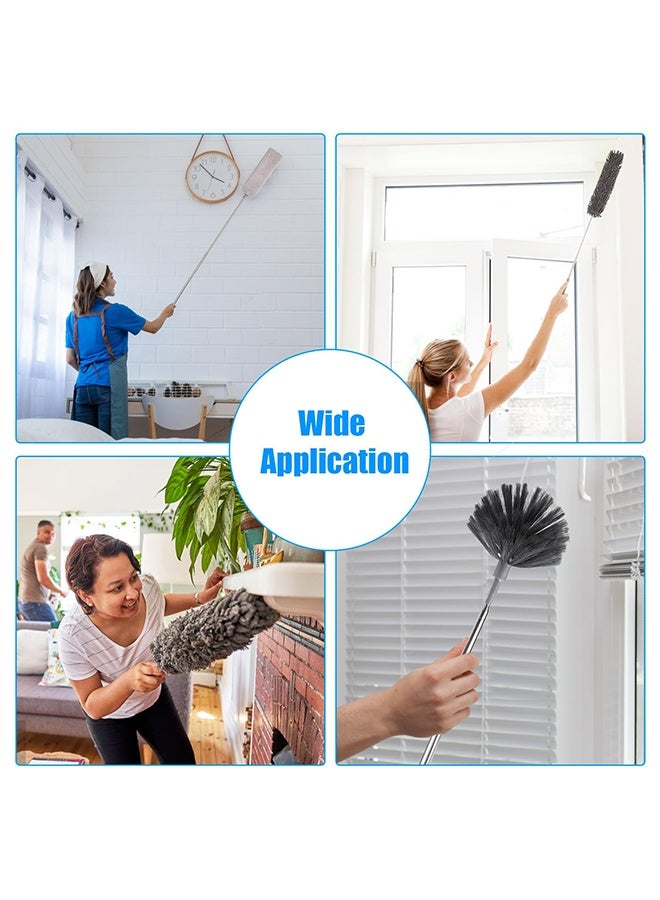 meayul 7 PCS Feather Duster, Microfiber Dust Brush Duster Kit, Extendable Bendable Washable Cobweb Brush with Extension Pole Up to 213cm, Long Feather Duster for Cleaning Ceiling Fan, High Ceiling, Furniture, Blinds, Furniture and Cars - Image 5