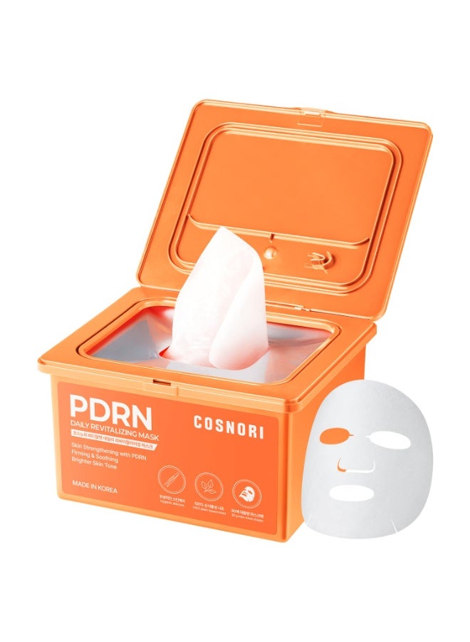 COSNORI PDRN Daily Revitalizing Mask - Skin Strengthening with PDRN, Firming & Soothing, 100% Plant-Based Sheet Mask, 30 Sheets, 11.83 fl.oz - Image 1