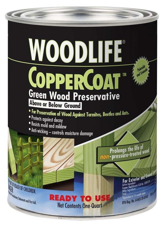 Rust-Oleum 1904A Wolman (Woodlife) CopperCoat Green Wood Preservative-Below Ground, Quart - Image 1