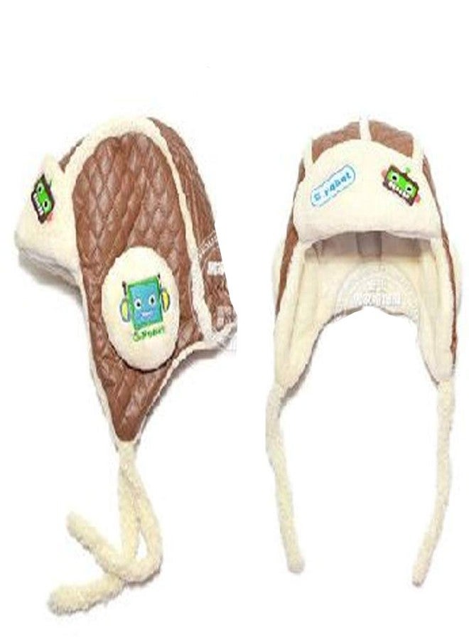 V3E Children's Fashion Cartoon Cap hat, Cashmere Warm hat Ear Protectors for Children of Robot Lei Feng Cap (Brown,1-5Years) - Image 3