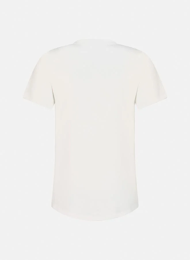 Unidentity Core Box Print Longline Cotton T-Shirt