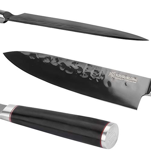 YOUSUNLONG Chef Knife 8 Inch Kitchen Knife -Japanese High Carbon Stainless Steel AUS8 Steel- Leadwood Handle -Cut meat and vegetables - Image 3