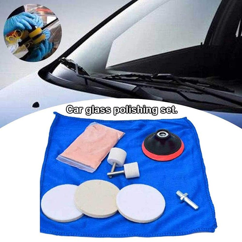 DIY Crafts DIY Crafts CTDIYHI33749 9 Pcs Window Mirror Glasses Ceramic Tiles Accessories Cleaning Polishe Repair Kit Easy Use Wheel Cerium  - Image 4