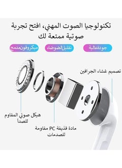 JOEROOM Bluetooth In-Ear Headphones with Charging Case White  - Image 3
