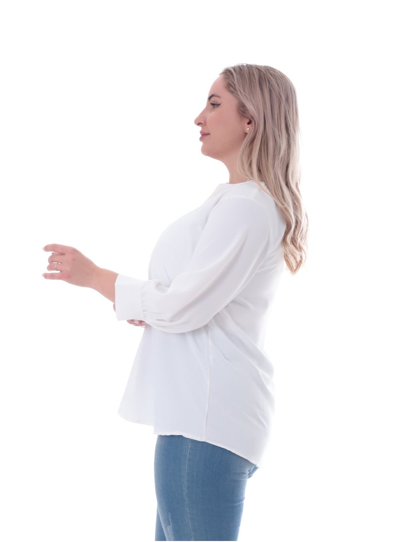 BEBO - Women's plain blouse with long sleeves - Image 1