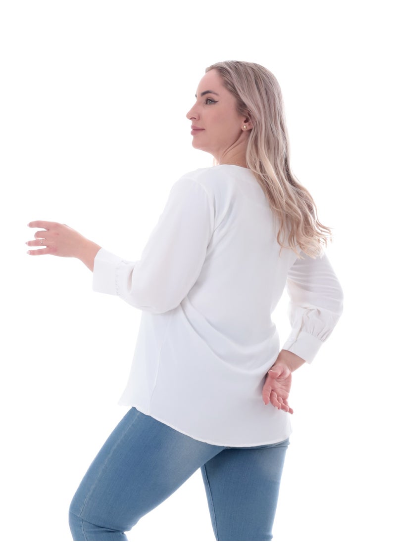 BEBO - Women's plain blouse with long sleeves - Image 1