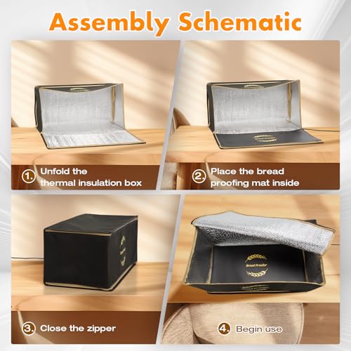 Ftzataz Sourdough Warming Mat with Bread Proofer Warming Box, Sourdough Heating Mat Used to Provide Sufficient Temperature for Bread Proofing, Sourdough Warming, Sourdough Heating, Dough Riser - Image 2