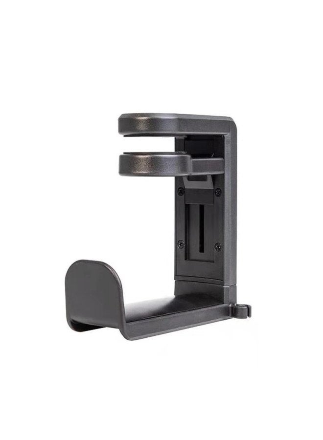 Private Mold Punch-free Table Clip-on Hook Headset Ear Stand 360-degree Rotating Headset Bracket Sundries Storage Hanging-Color:Double Hook Black - Image 4