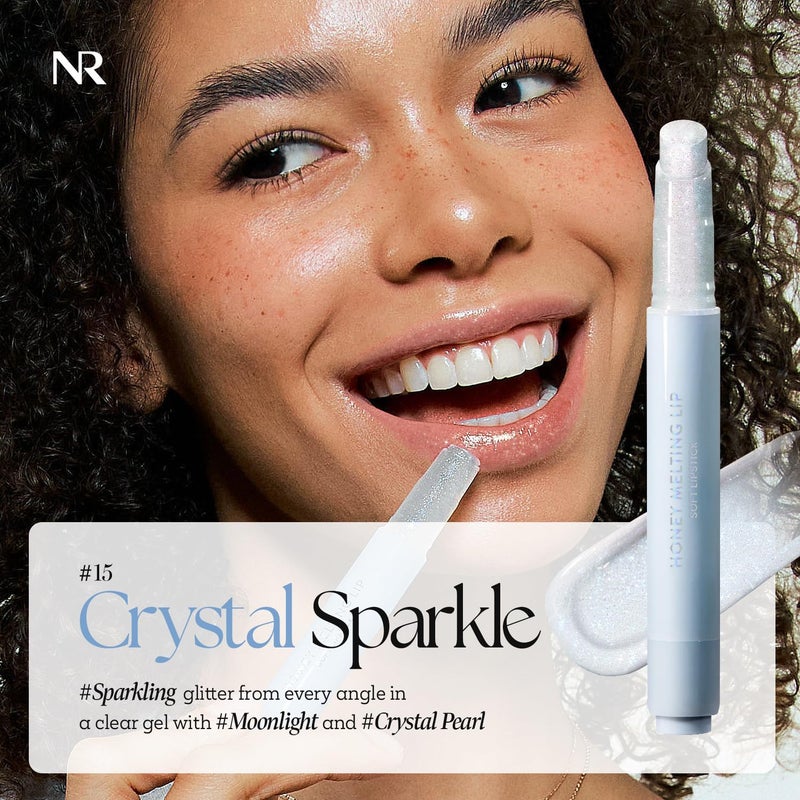 Nature Republic HONEY MELTING LIP GLITTER & PLUMPING (15 CRYSTAL SPARKLE) SOFT LIP STICK Hydrating&Moisturizing clear Gloss,Volumizing formula & Sheer tint, Shine Glimmer Finish - Image 2
