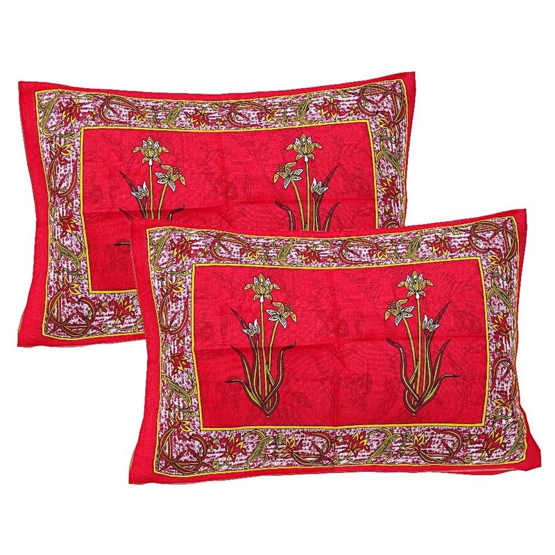 E-WISH BOX EWISH BOX 100 Cotton Rajasthani Bedsheets for Double Bed Cotton Double Bedsheet with 2 Pillow Cover_Multi - Image 2