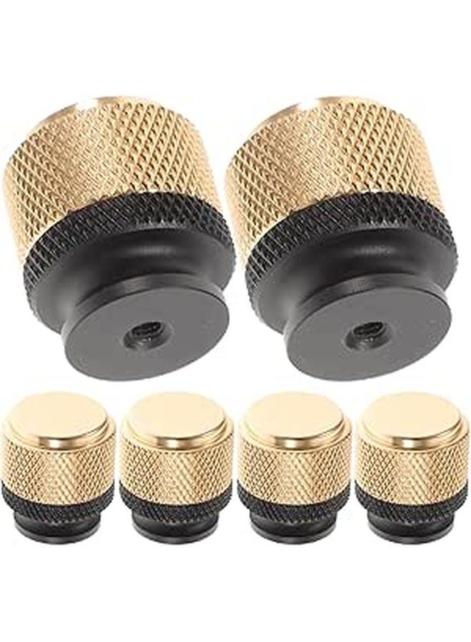 Two Tone Gold Black Round Cabinet Knobs 6 Pack Single Hole Drawer Pulls Handles - Image 1