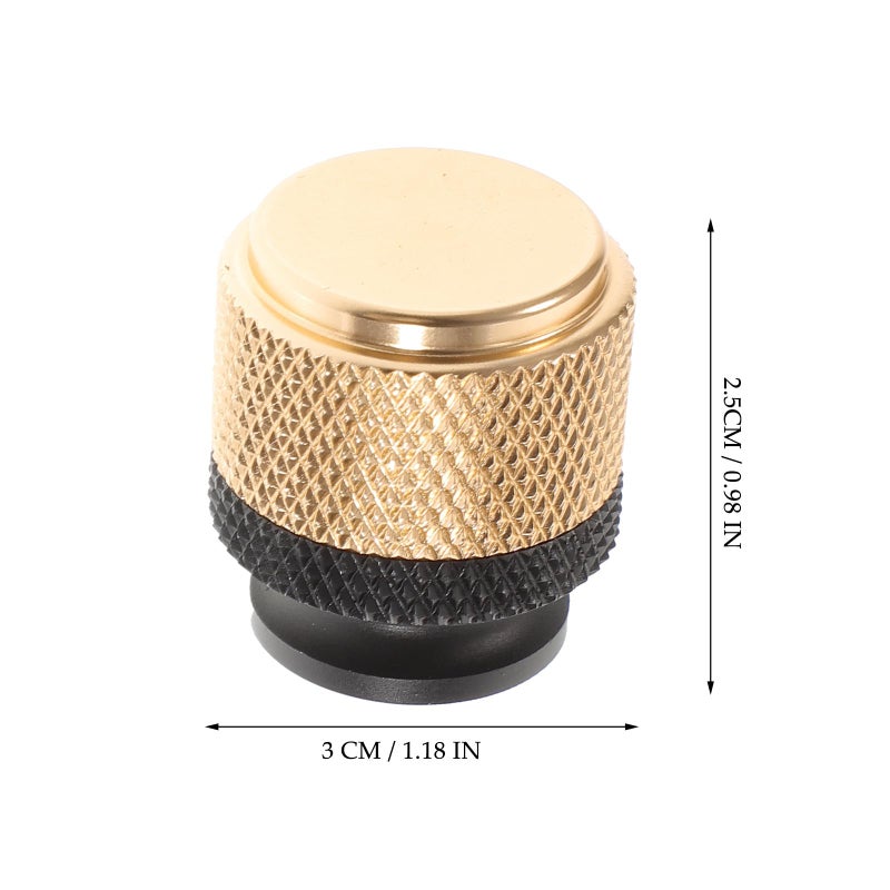 Two Tone Gold Black Round Cabinet Knobs 6 Pack Single Hole Drawer Pulls Handles - Image 3