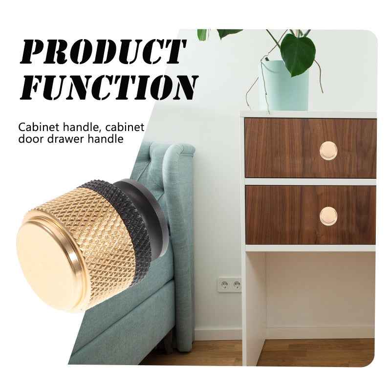 Two Tone Gold Black Round Cabinet Knobs 6 Pack Single Hole Drawer Pulls Handles - Image 4