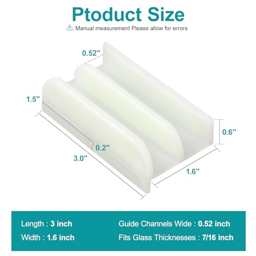 VYH M6219 Sliding Shower Door Bottom Track (Top-Hung Shower Door Track), Suitable for 7/16-inch Thick Glass, 1/2-inch Channels, Glass Shower Door Plastic Track M6219 (2 Pack) - Image 2