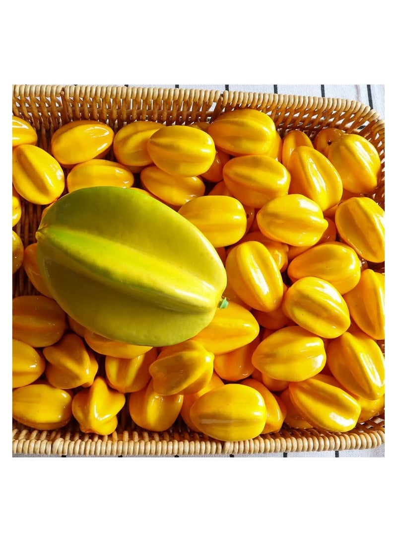 Excefore Lifelike Fake Mini Carambola, Artificial Fruit Photograph Prop Model, for Home Kitchen Party Decor, 30pcs - Image 3