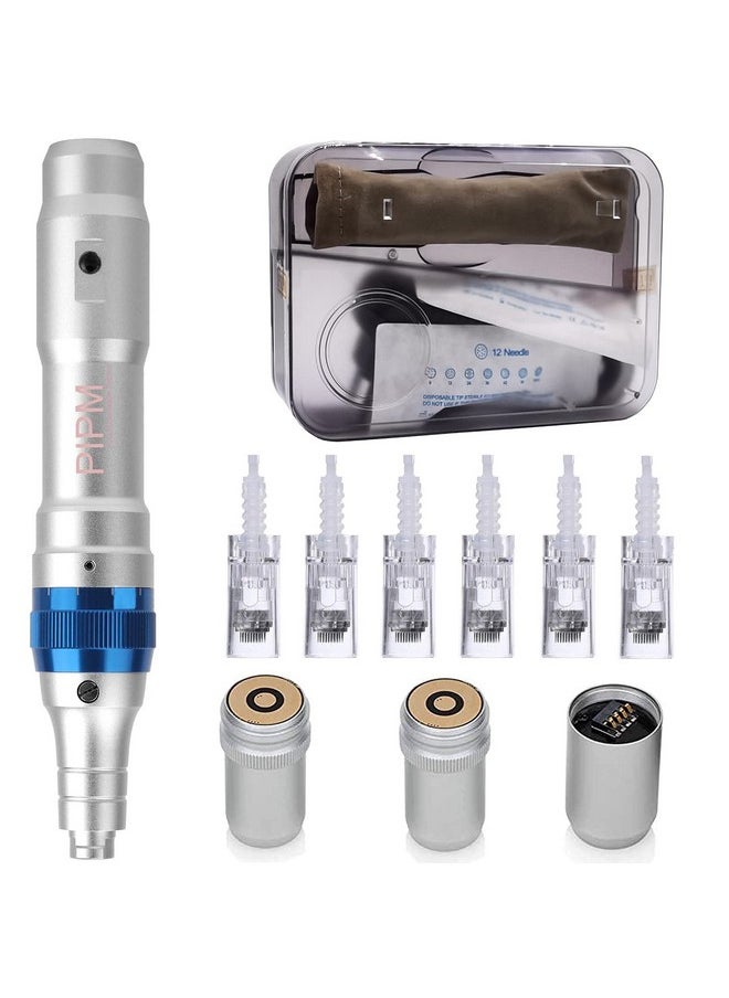 PIPM - Microneedling Pen Machine With 6Pcs 36Pin Cartridges For Skin Care A6 - Image 1