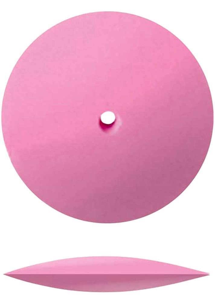Dedeco Sunburst Rubber Abrasive Wheel for Rotary Tool - 7/8" (22mm) Knife-Edge Wheel, Finishing and Polishing Rotary Tool Accessories, Pink 600 Grit,(Fine-Pumice) - 12 Pieces Per Pack - Image 1