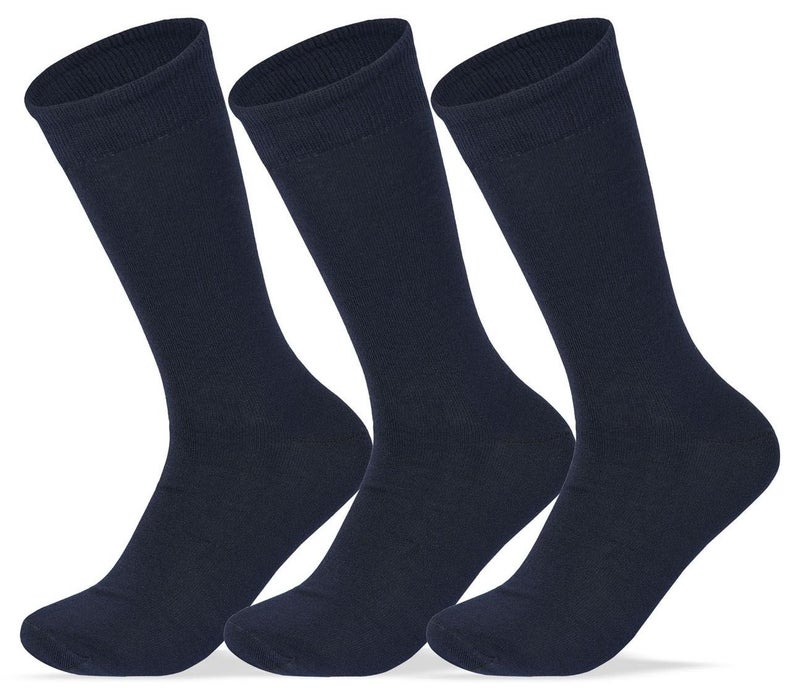 SAM SOCKS Men Set of 3 Classic Socks Plain Navy Blue - Image 1