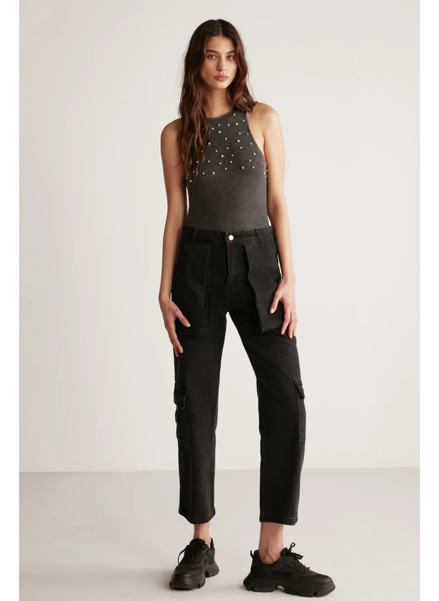 جريميلانج Kimberly Women's Cotton Anthracite Jeans