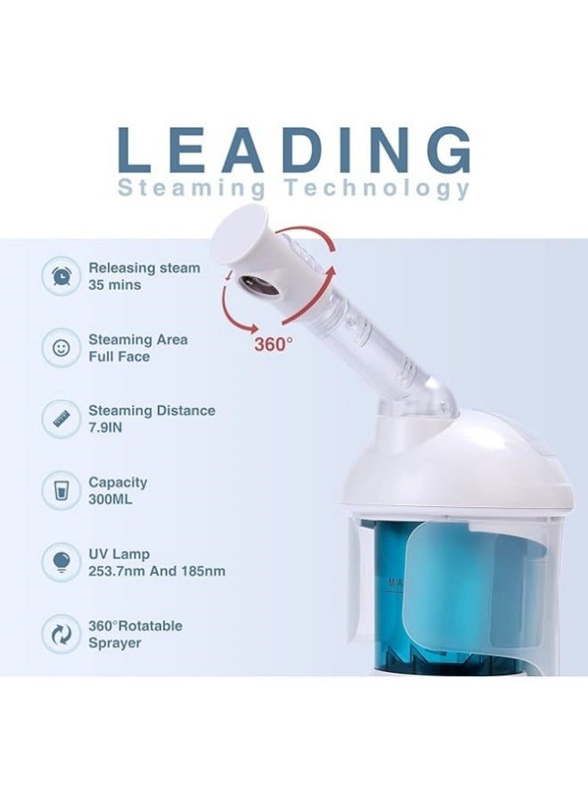Portable Facial Steamer, Nano Ionic Face Steamer with 360°Rotatable Sprayer,Mini Facial Steamer for Salon and Spa - Image 3