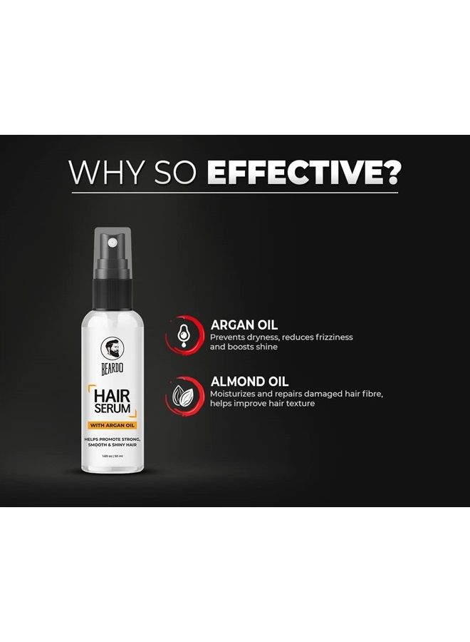 BEARDO Beardo Hair Growth Serum For Men | Seals in Moisture, Tames Brittle and Frizzy Hair | Contains Argan oil to promote Hair Growth | For Softer Shinier and Thicker Hair - 1.69 oz - Image 3