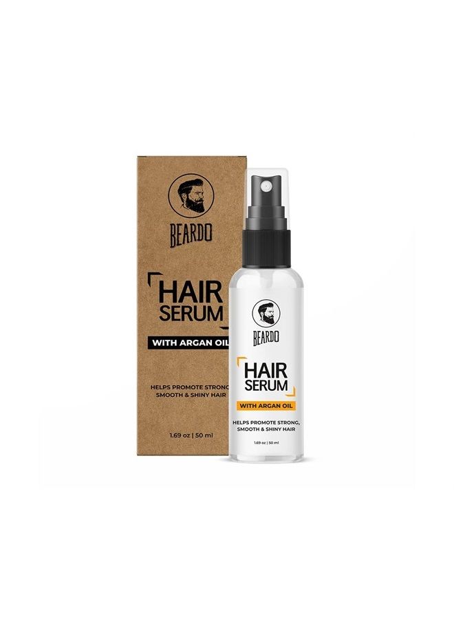 BEARDO Beardo Hair Growth Serum For Men | Seals in Moisture, Tames Brittle and Frizzy Hair | Contains Argan oil to promote Hair Growth | For Softer Shinier and Thicker Hair - 1.69 oz - Image 1